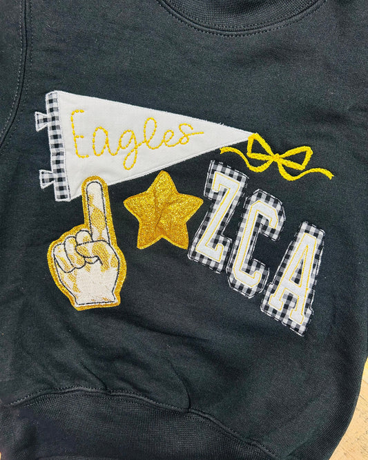 Youth Embroidered Black/Gold Sweatshirt