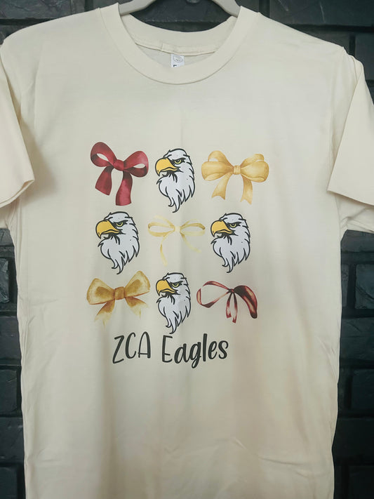 YOUTH Ivory Eagles & Bows Tee
