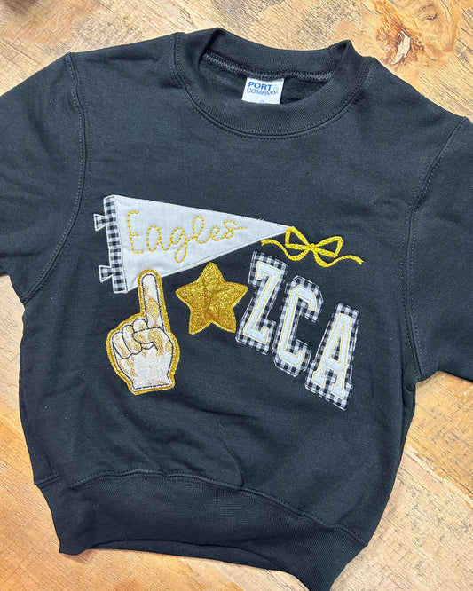 Youth Embroidered Black/Gold Sweatshirt